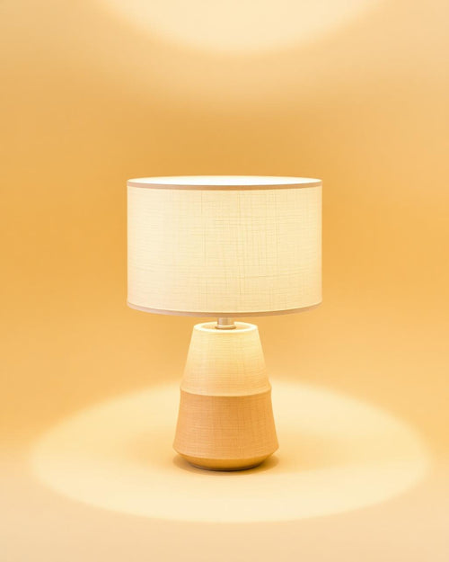 Linen Glow ceramic table lamp